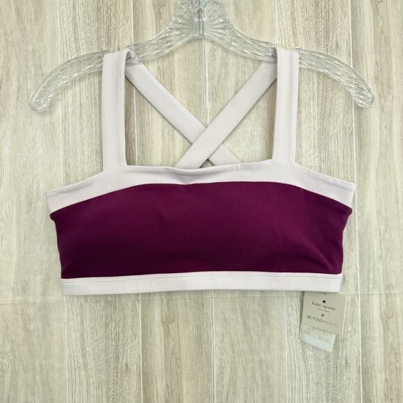 Beyond Yoga Kate Spade Sports Bra Womens Medium Color Block Athletic Workout - Picture 3 of 13